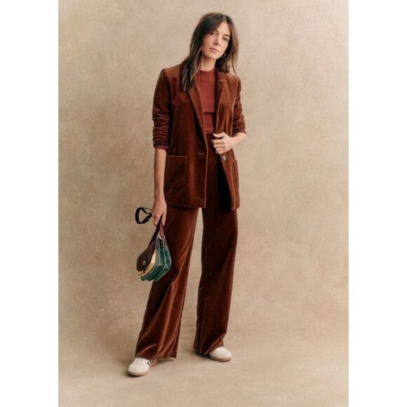 Sezane size US 10 (42) veste romane sienne blazer suit jacket - NWT - Picture 14 of 14